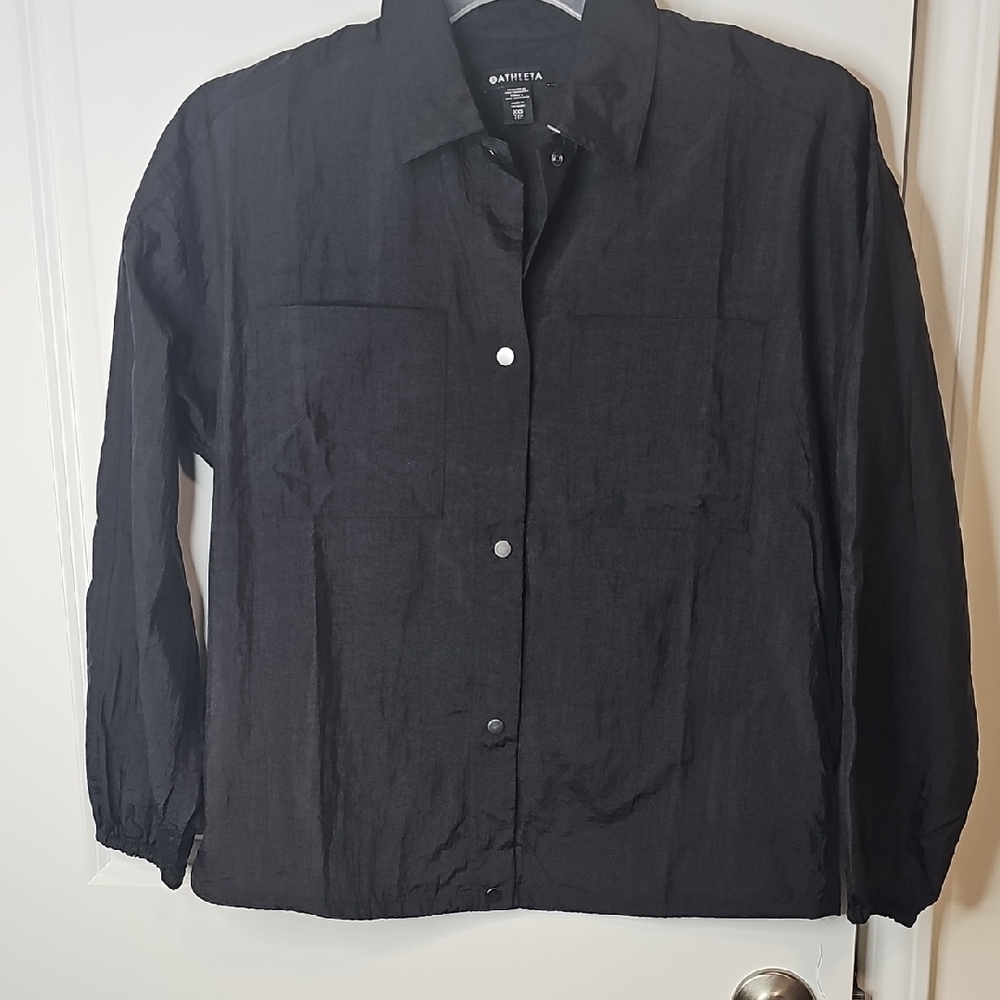 Athleta Women's Black‎ Button Down Shirt Size XXS NWOT